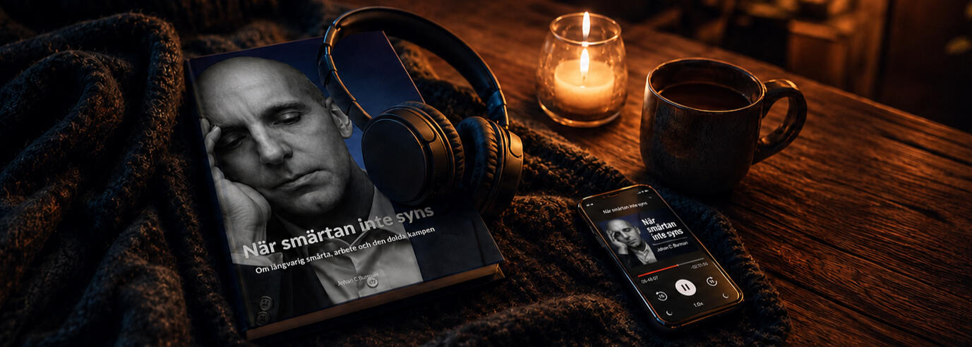 Omslag till När smärtan inte syns av Johan C Burman Omslag till boken När smärtan inte syns om långvarig smärta av Johan C Burman